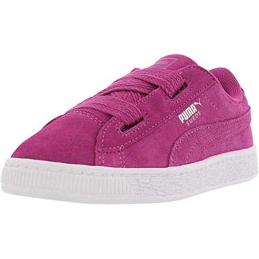 Imagem de Puma Tênis feminino com coração de camurça, Rosa violeta-puma branco, 1 Little Kid