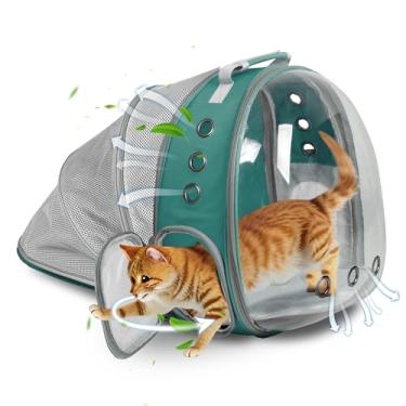Imagem de TOYSINTHEBOX Mochila Para Gatos, Expansível, Dobrável, Respirável, Para Animais De Estimação, Mochila Para Cães Grandes, Caminhadas, Viagens, Camping (Verde)