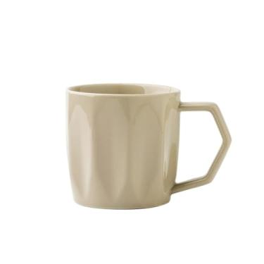 Imagem de hezhuhe2258 Caneca de café com textura espelhada, caneca de café, duas cores, 1 peça, caneca de cerâmica, capacidade de 263 g para armazenamento de namoradas ou casais (branca)