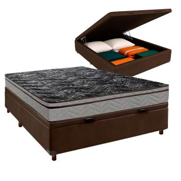 Imagem de Cama Box Bau Blindado Casal + Colchão D28 Conforto Paropas