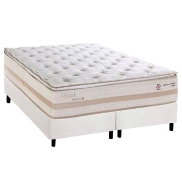 Imagem de Conjunto Box King: Colchão Molas Herval Maxspring Real + Base Crc Corano White (193x203)