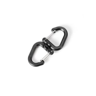 Imagem de Chaveiro retrátil resistente, suporte de crachá de mosquetão resistente, para pinças, fórceps, formigas flutuantes, passadores de cinto e mochila, preto