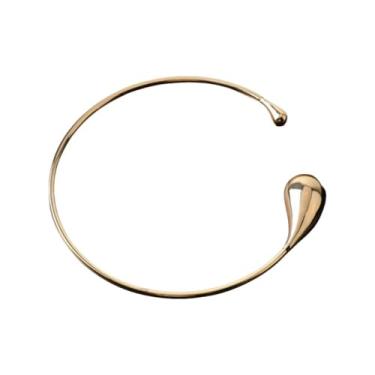 Imagem de Colar em forma de gota, acessórios de liga, minimalistas, tipo gota, colar de metal masculino (dourado), Large, Liga de aço, Sem Pedra Preciosa