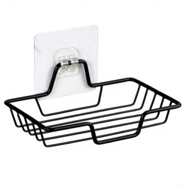 Imagem de Suporte de sabão para chuveiro de aço inoxidável ralo saboneteira banheiro suporte de armazenamento montado na parede saboneteira preta para banheiro