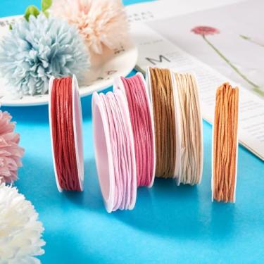 Imagem de Fio encerado de 1 mm, 6 rolos, cordão de poliéster para pulseiras trançadas, costura de couro, costura, artesanato de miçangas micro macramê