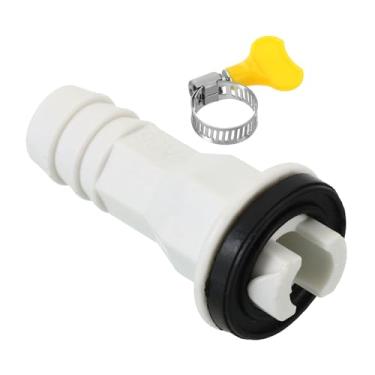 Imagem de Conector de mangueira de drenagem de ar condicionado de 15 mm, 1 conector de drenagem universal com aro de fixação para torneira de unidade AC de janela mini-dividida, estilo branco 6