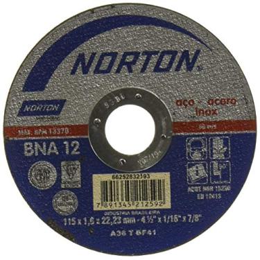 Imagem de Disco de Corte Inoxidável 115x1,6x22,23 BNA12 Norton 66252843680