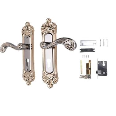 Imagem de FTVOGUE Conjunto de Fechadura Universal para Maçaneta de Porta Com Chaves Liga de Alumínio Estilo Europeu Operação Silenciosa para Portão Frontal Quarto Banheiro Escritório Hotel