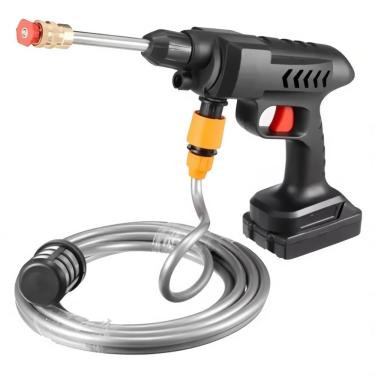 Imagem de Genérico Lavadora de Alta Pressão Portátil Sem Fio, Preto, Bateria Recarregável, com Mangueira 150cm e Cabo 2.5m, Pressão Ajustável