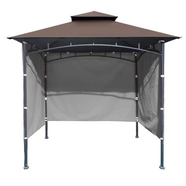 Imagem de 3 peças de substituição para tenda de grelha, parede lateral, 1,5 m x 2,3 m para churrasqueira ao ar livre, parede de sol, (cinza)