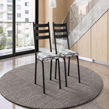 Imagem de Conjunto Com 2 Cadeiras Para Cozinha Europa Preto- Cinza