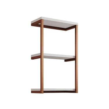 Imagem de Nicho De Parede Industrial 3 Prateleiras Milão - Cobre E Branco - Cor: Marrom