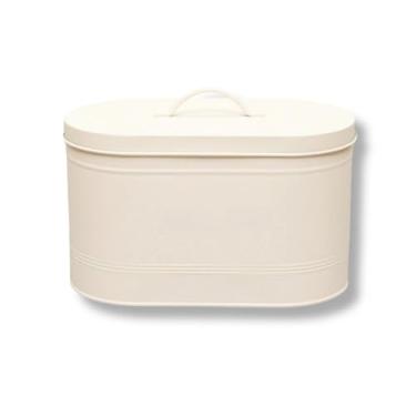 Imagem de Porta Mantimentos Retangular Pão Bread Tampa Aço Galvanizado 34x18cm Organização Cozinha (Aço)