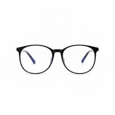 Imagem de Óculos Feminino Delicado, Armação com Proteção UV400, Lentes Transparentes sem Grau, Anti Luz Azul, Medidas 14,5 x 5,5 x 5cm (PRETO)