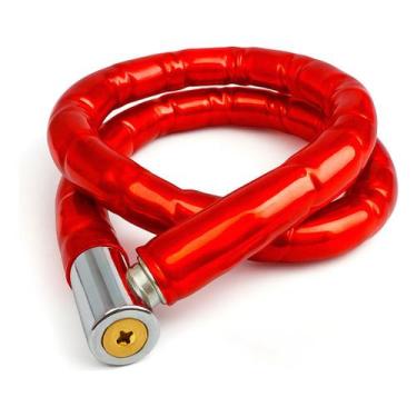 Imagem de Cadeado de Moto com Corrente de Aço Reforçada Anti-Furto e 2 Chaves Te