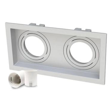 Imagem de Spot Duplo Embutido Recuado Par20 Branco Moon