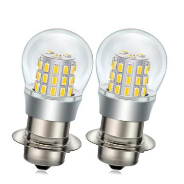 Imagem de Ruiandsion Lâmpada LED P15S 4300K Branco Quente 3014 39SMD 10V 24V 30V Ampla Tensão para Motocicleta Carro Bicicleta Scooter Trator Pacote com 2