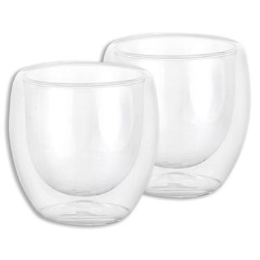 Imagem de Xicara Vidro Parede Dupla 260ml Kit 2pcs - Homecook, Transparente