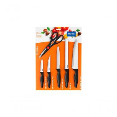 Imagem de Conjunto De Facas 6 Peças - Cross Brinox Preto Brinox