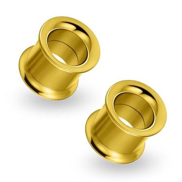 Imagem de Ruifan Calibres para orelhas ASTM F136 titânio alargador duplo alargador parafuso alargador de orelha kit alargadores piercing para mulheres homens 4G 14K preenchido com ouro