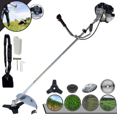 Imagem de Roçadeira Lateral Toyama TBC43H À Gasolina 43cc 1,7HP Multifuncional C/ Carretel e Faca 3 Pontas + EXTRA Faca 40 Dentes Vídea e Escova de Aço Circular