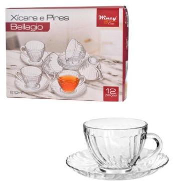 Imagem de Conjunto De Xícaras E Pires Bellagio Vd 210Ml 12Pcs - Wincy Casa