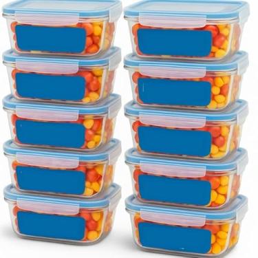 Imagem de Conjunto 10 Potes Vidro Resistente Hermético Mantimentos Marmita 370ml