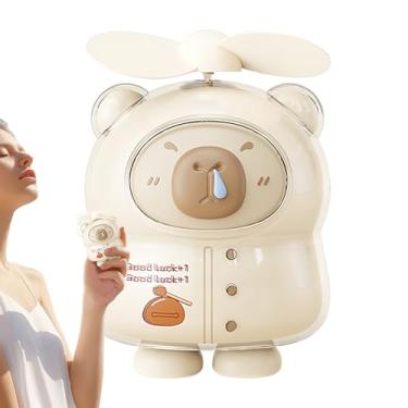 Imagem de Ventilador portátil | Refrigerador de ar pequeno capivara - Ventilador de resfriamento portátil silencioso recarregável por USB para viagens ao ar livre, barraca de praia, academia, escola