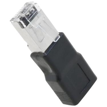 Imagem de Heyous Adaptador de conversão Ethernet USB 2.0 fêmea para RJ45 macho adequado para câmeras, roteadores, laptops, computadores desktop
