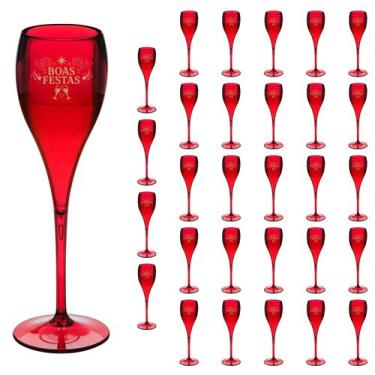 Imagem de Taça Espumante 120ml Boas Festas Brut Acrílico Premium 30pçs - NEOPLAS