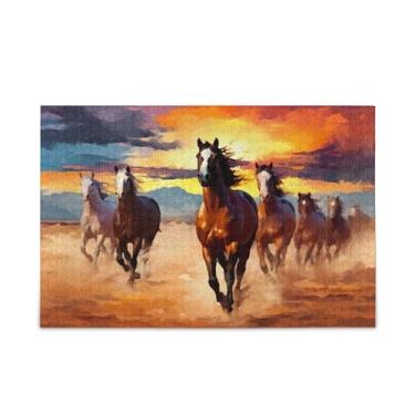 Imagem de ATTX Red Orange Brown Horses Puzzles 1000 Pieces Jigsaw Puzzle for Adults and Family #537