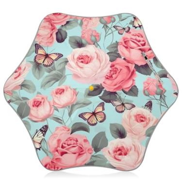 Imagem de Blueangle Guarda-chuva infantil de flores rosa para idades de 3 a 8 anos - UV50+ guarda-chuva dobrável à prova de vento com tiras refletivas de segurança (21)