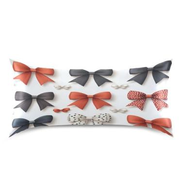 Imagem de Blueangle Fronha de cetim com laço vermelho para cabelo e pele, fronha de seda, tamanho king (50,8 x 101,6 cm) - Capas de almofada de cetim refrescantes com fecho de envelope (44)