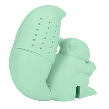 Imagem de Filtro Infusor De Chá Em Forma De Esquilo Fofo Reutilizável De Grau Alimentício Silicone Forma De Esquilo Coador De Chá Difusor De Filtro De Chá Em Folha Para Bebedores De Chá(Verde)