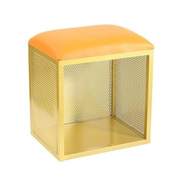 Imagem de FAMEOYA Banco de sapato simples quadrado para troca de sapatos, banco de armazenamento simples de maquiagem, adequado para vestiário, sala de estar, hall de entrada, banco de chuveiro para chuveiro