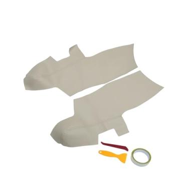 Imagem de ACROPIX Tampa do apoio de braço do painel da porta dianteira do carro guarnições interiores da porta para Hyundai Santa Fe 2006-2012 bege 1 par de peças de carro