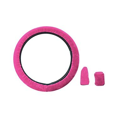 Imagem de Conjunto de Capa Volante Fluffy 3 peças Freio Mão Quente Inverno Marcha Acessórios Interior Pelúcia Universal