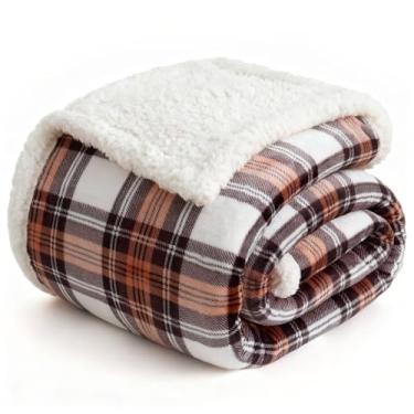 Imagem de Cobertor para mulheres, cobertor macio e aconchegante de flanela para lã de cama (Laranja-2, 203 cm x 228 cm)