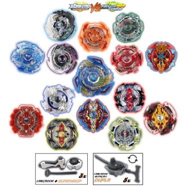 Imagem de Kit 8 Beyblade Burst + 8 Lançador + 3 Grip Tornado Extreme Gyro  - TD,