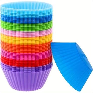 Imagem de Conjunto de Formas de Silicone Redonda 7cm, 12/24/36 Peças para Cupcake e Bolo(12)