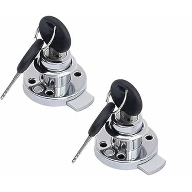 Imagem de Fechadura de gaveta de aço laminado a frio para armário de arquivos, trava de segurança 19 x 20 mm, pacote com 2 chaves