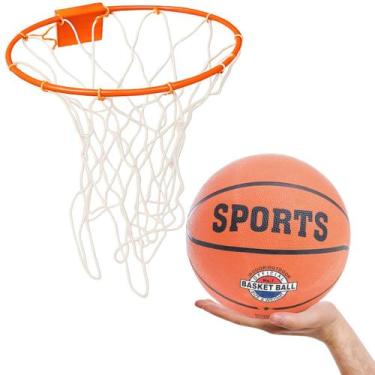 Imagem de Aro de Basquete Com Rede e Bola Profissional Resistente Top - Tribosho