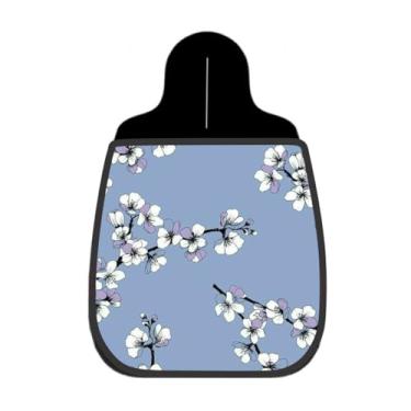 Imagem de Lixeira De Carro Organizador Lixinhocar Cerejeiras Branco e Lilás