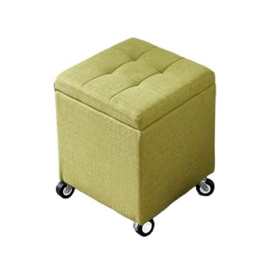 Imagem de Baú Organizador Puff Estofado Multiuso Banco Para Sapatos Pufe De Sofá Com Tampa Desenhada Para Sala,Quarto E Decoração(Green,23.6" x 15.7" x 18.1")