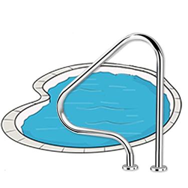 Imagem de AkosOL Corrimão de piscina, trilho de mão para piscina, corrimão de escada de aço inoxidável, 80 x 80 cm, barra de apoio de escada de segurança para entrada de piscina no solo