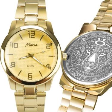 Imagem de Relogio qualidade premium banhado ouro strass dourado presente moda or