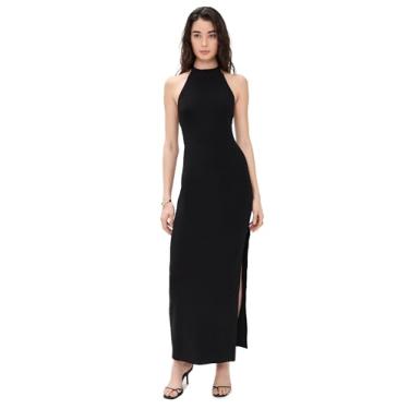 Imagem de Norma Kamali Vestido longo feminino frente única com fenda lateral, Preto, G
