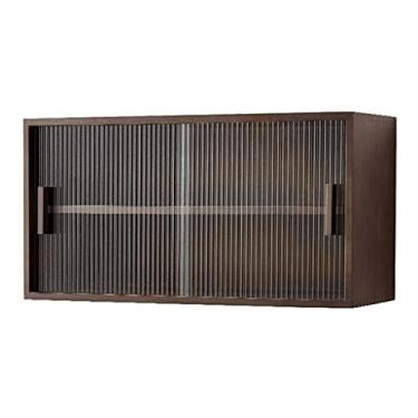 Imagem de Armário de cozinha independente de várias camadas de madeira maciça – Armário de armazenamento montado na parede, aparador para restaurante e casa, organizador flutuante para entrada e cozinha