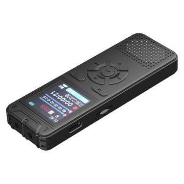 Imagem de Hyuduo Gravador de Voz Digital de 32 GB Gravador Ativado por Voz Com Reprodução e Redução de Ruído Dispositivo de Gravação de áudio para Palestras Reuniões Tela de Entrevistas Proteção (BLACK)