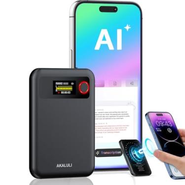 Imagem de Gravador de voz AI com resumo: gravador de voz com controle de aplicativo, gravação contínua 30H, suporte de memória de 64 GB, mais de 100 idiomas, gravador de IA para chamadas, palestras, reuniões